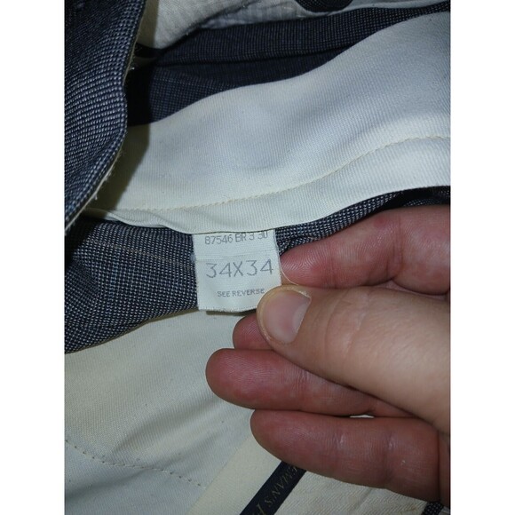 Haggar Imperial 2 Piece Suit Mens 42L 34X34 Two Button Gray USA Made Wool Blend - Picture 5 of 16